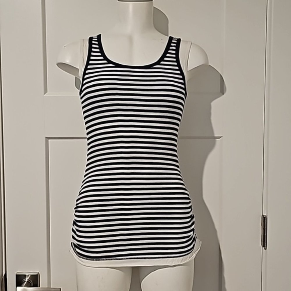 Y2K Energie layered stripe tank with built in layer